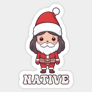 Cute Native American Indian Christmas Sticker